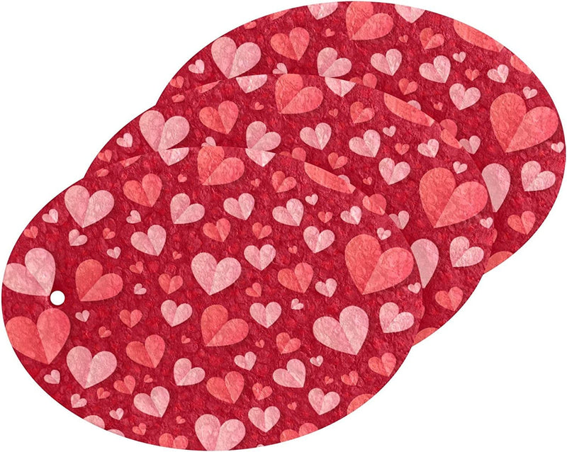 Valentine'S Pink Red Hearts Kitchen Sponges Love Cleaning Dish Sponges Non-Scratch Natural Scrubber Sponge for Kitchen Bathroom Cars, Pack of 3 Home & Garden > Household Supplies > Household Cleaning Supplies Eionryn   
