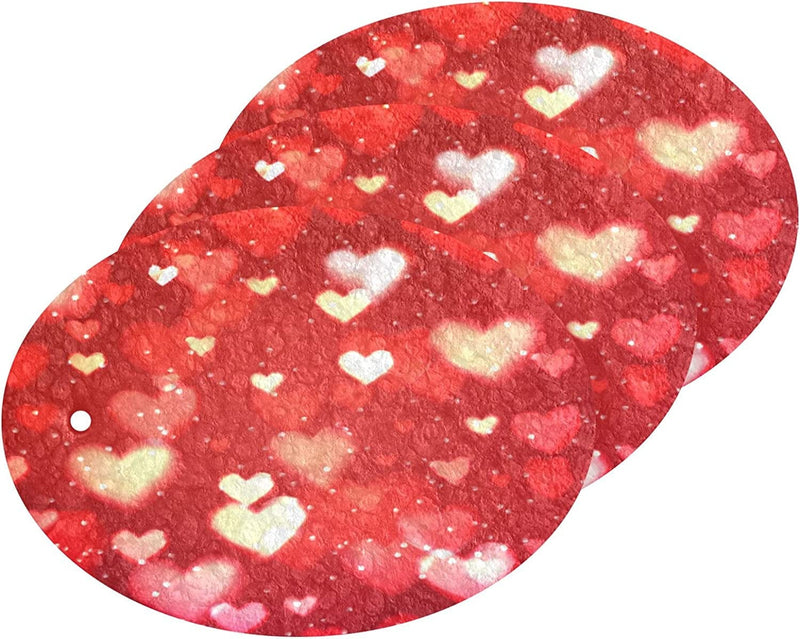 Valentine'S Red Hearts Kitchen Sponges Romantic Sparkling Love Cleaning Dish Sponges Non-Scratch Natural Scrubber Sponge for Kitchen Bathroom Cars, Pack of 3 Home & Garden > Household Supplies > Household Cleaning Supplies Eionryn   