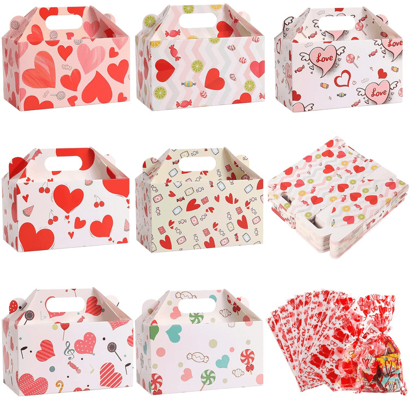 Valentine’S Treat Boxes Gift Bags - 28 Pack Valentines Candy Bags Goodie Bags for Party Supplies, Valentines Day Party Favors for Kids, 7 Patterns Valentines Bags for Wrapped Gifts Party Decorations Home & Garden > Decor > Seasonal & Holiday Decorations Mibor   