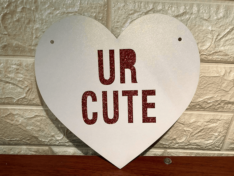 Valentines Conversation Candy Hearts Banner- Red Glitter, Candy Heart Decorations, Conversation Heart Decor, Valentine'S Banner, Mantel Decor Valentines, Valentines Day Decorations Home & Garden > Decor > Seasonal & Holiday Decorations LeeSky   