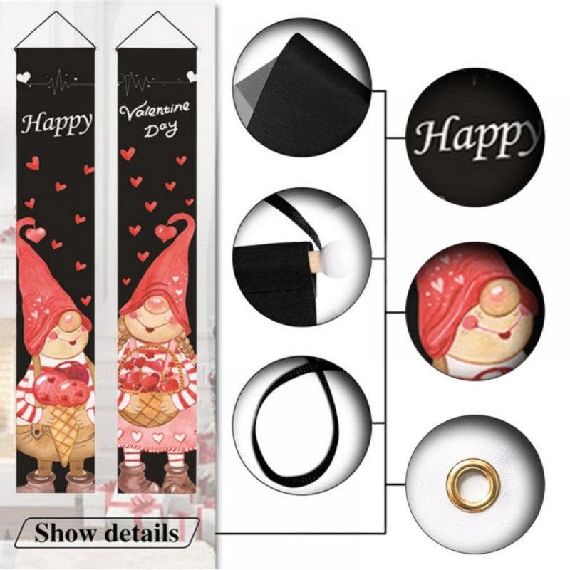 Valentines Day Banners - Valentine Door Porch Signs Hangings Wall Decor Party Supplies, 71 X 12 Inch Home & Garden > Decor > Seasonal & Holiday Decorations 839901913   