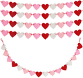 Valentines Day Burlap Banner, Valentine Day Décor for Home, Be Mine Hanging Banner & 28 Pcs Felt Heart Garland Banner Decor for Mantle Fireplace Wall, Decorations Pre-Assembled - No DIY Required