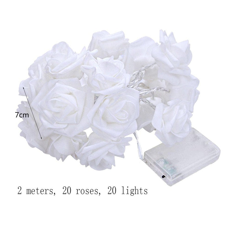 Valentines Day Decor 2 Meters 20 Lights Battery Box with Flashing 3 AA Battery Operated Flower Rose String Light Lamp Any Scene Home & Garden > Decor > Seasonal & Holiday Decorations ForestYashe   