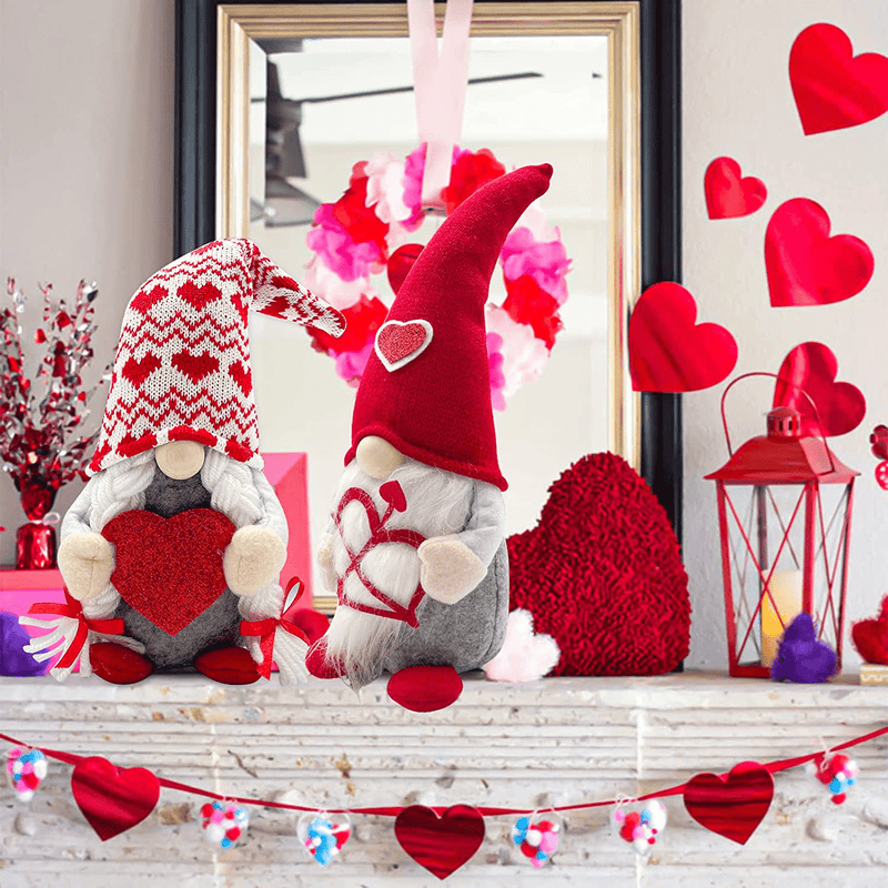 Valentines Day Decor 2Pcs Valentine Gnomes Plush Decorations Valentines Day Decoration Valentines Home Table Elf Gnomes Decor Ornaments Sweet Valentines Day Gifts
