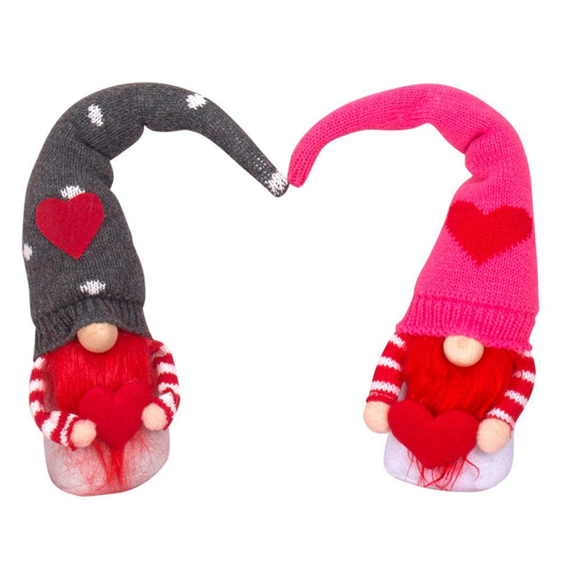 Valentines Day Decor - FUWAXUNG 2PCS Valentine Gnomes Plush Decorations Valentines Day Decoration,Valentine'S Day Home Table Elf Gnomes Decor Rudolph Doll Wedding Ornaments Gift (2PCS) Home & Garden > Decor > Seasonal & Holiday Decorations Fuwaxung Pattern 1  