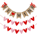 Valentines Day Decor, Love Burlap Banner Valentines Decorations Hanging Heart Garland Rustic Valentine Décor for Home Red Glittery Heart Banner Decor for Mantle Fireplace Wall Arts & Entertainment > Party & Celebration > Party Supplies ANOTION Pink and Red  