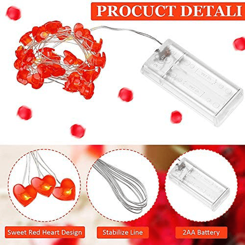 Valentines Day Decor Love LED Lights, 30 Leds 9.8Ft/3M Flashing String Lights Battery Operated for Wedding/ Anniversary/ Party/ Valentines Day/ Birthday Party/ DIY Home Mantel Decoration (Heart Shape) Home & Garden > Decor > Seasonal & Holiday Decorations Epesl   