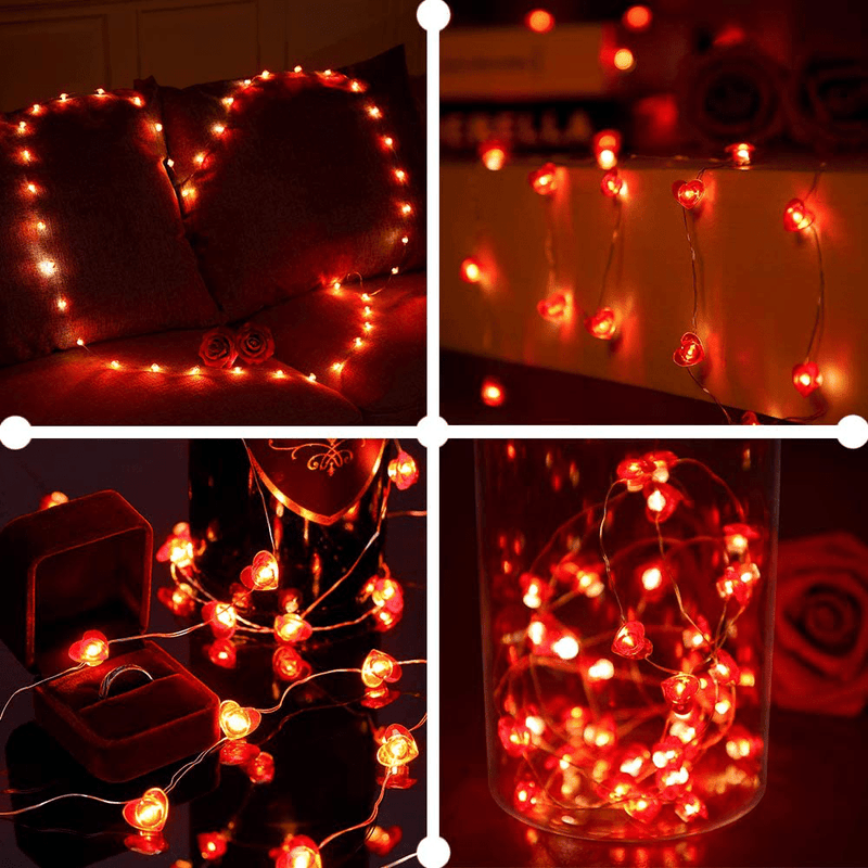 Valentines Day Decor Love LED Lights, 30 Leds 9.8Ft/3M Flashing String Lights Battery Operated for Wedding/ Anniversary/ Party/ Valentines Day/ Birthday Party/ DIY Home Mantel Decoration (Heart Shape) Home & Garden > Decor > Seasonal & Holiday Decorations Epesl   