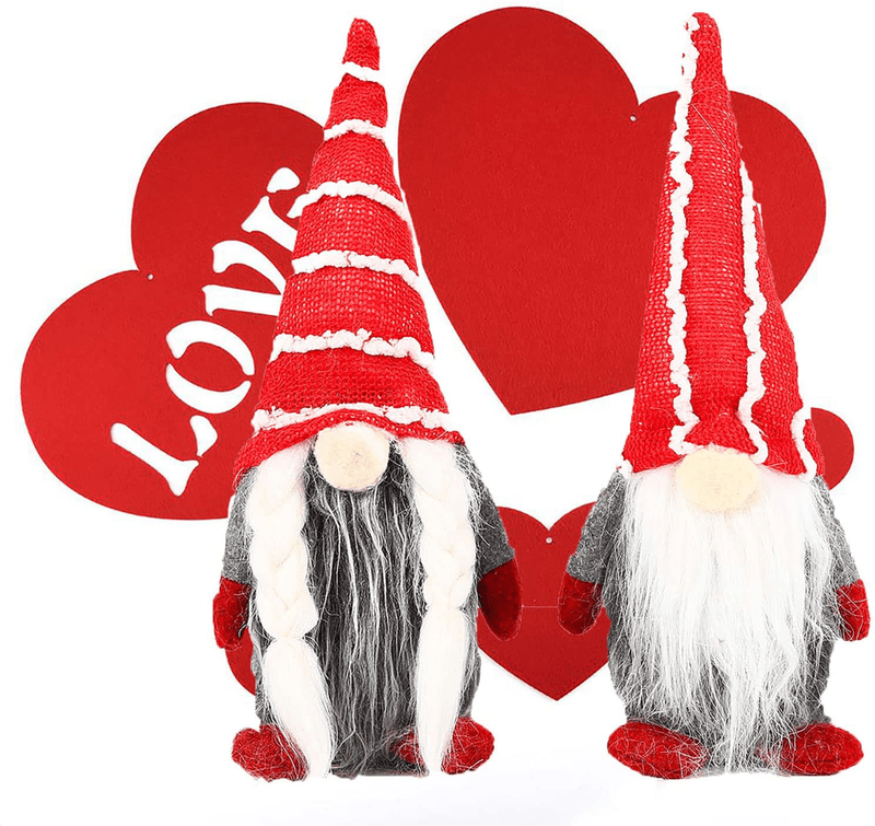 Valentines Day Decor Valentines Gnomes Plush Swedish Handmade Gnomes for Valentines Gift/ Decoration（2Pcs） Home & Garden > Decor > Seasonal & Holiday Decorations Generic   