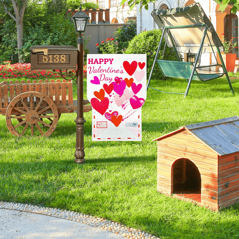 Valentines Day Decoration Felt Flag Valentines Day Gifts for Him Her Valentines Hanging Sign Door Decor Wall Decoration Envelope of Wishes Door Decor for Home and Garden Home & Garden > Decor > Seasonal & Holiday Decorations Teeker   