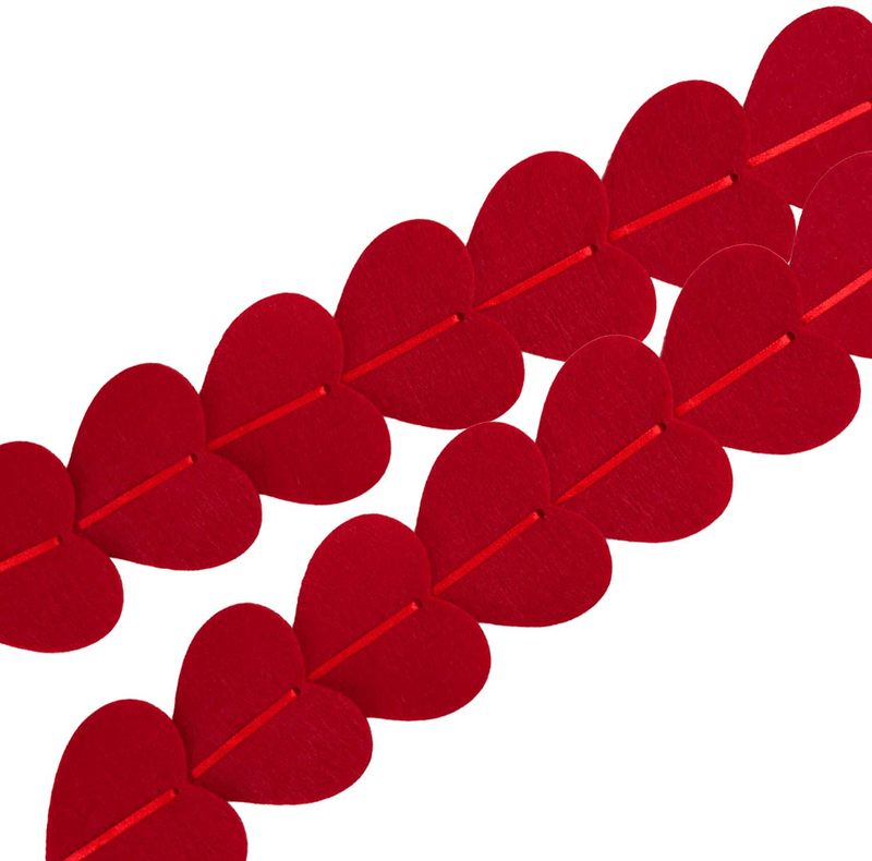 Valentines Day Decorations - 80 PCS Red Felt Garland Hanging String Hearts - NO DIY - Valentines Day Decor for Home Office Wedding Anniversary Birthday Party Arts & Entertainment > Party & Celebration > Party Supplies SEVEN STYLE   