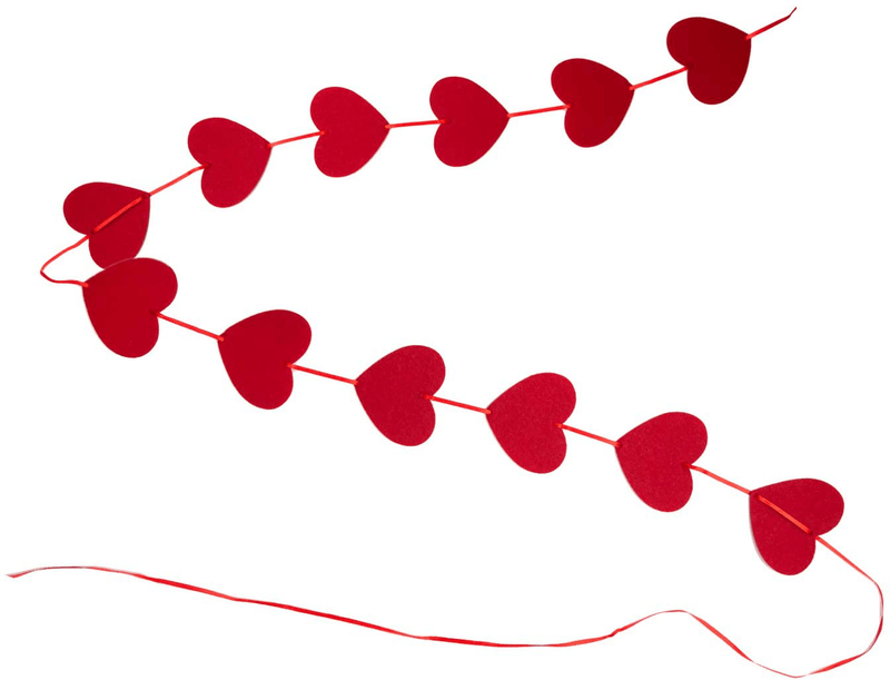 Valentines Day Decorations - 80 PCS Red Felt Garland Hanging String Hearts - NO DIY - Valentines Day Decor for Home Office Wedding Anniversary Birthday Party Arts & Entertainment > Party & Celebration > Party Supplies SEVEN STYLE   