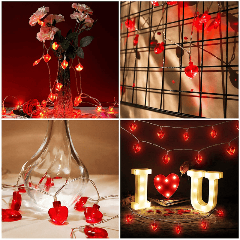 Valentines Day Decorations String Lights Heart Shaped 25 LED Lights for Bedroom Room Decor Valentines Day String Lights Battery Operated with Remote & Timer, Gifts for Her Him Wedding Indoor Outdoor Home & Garden > Decor > Seasonal & Holiday Decorations AKIT   