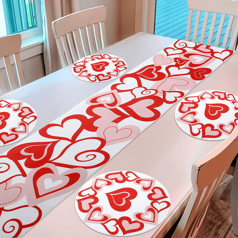 Valentines Day Decorations Table Runner Red Table Runner 13 X 71 Inch Lace Heart Table Runner for Wedding Party Anniversary Valentine'S Day Sweetest Day Dinner Supplies and Daily Use Home Decor Home & Garden > Decor > Seasonal & Holiday Decorations Tatuo   