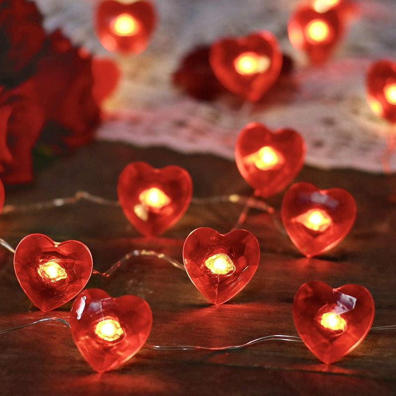 Valentines Day Decorative Lights Twinkle String of Hearts, 10Ft 30 Leds USB Operated with Remote for Wedding Engagement Table Scatter Valentine’S Day Gift Décor Christmas Party Suppliers