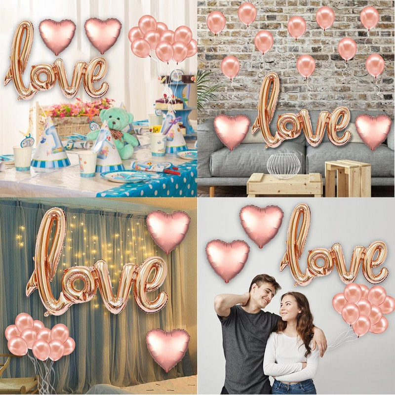 Valentines Day Engagement Party Supplies - 41.7Inch Latex Big Rose Gold Love Balloons for Anniversary Events Decorations and Sweet Engagement Decorations for Lovers Arts & Entertainment > Party & Celebration > Party Supplies Syenll   
