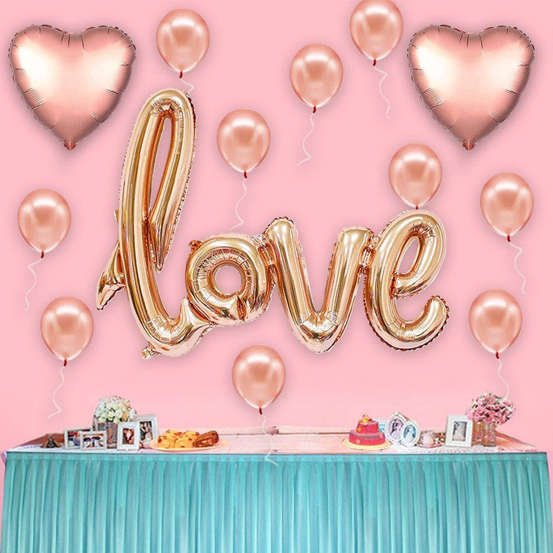 Valentines Day Engagement Party Supplies - 41.7Inch Latex Big Rose Gold Love Balloons for Anniversary Events Decorations and Sweet Engagement Decorations for Lovers Arts & Entertainment > Party & Celebration > Party Supplies Biiend   