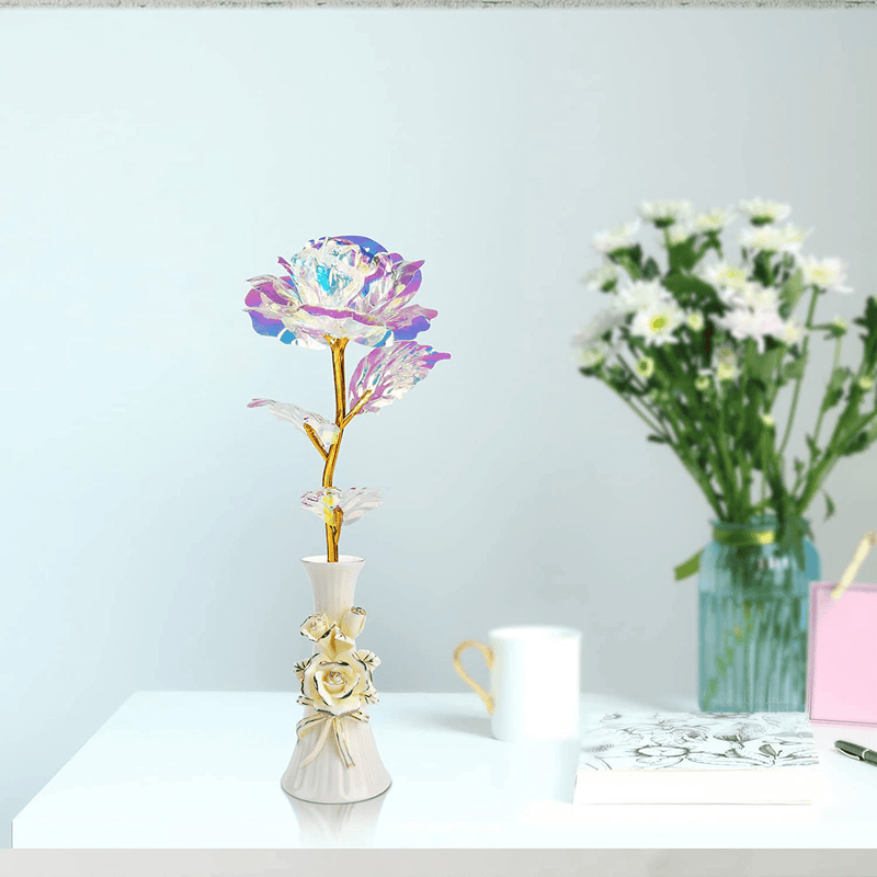 Valentines Day Gifts for Her Artificial Rose Flower Gifts, Colorful Birthday Flower Rose & Vase Gifts for Her Mom Wife Girlfriend Teacher, Xmas Stocking Suffers,Mothers Day Decorations Home & Garden > Decor > Seasonal & Holiday Decorations Youcover   