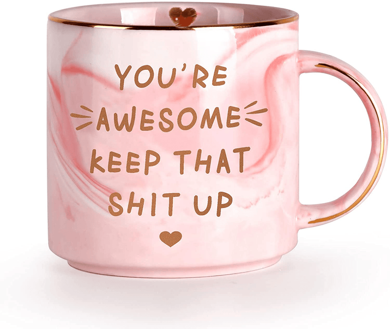 Valentines Day Gifts for Her, Funny Gifts for Women Mom Wife Girlfriend Grandma, Pink Marble Ceramic Coffee Mug-12 OZ, Unique Women Gifts for Birthday Christmas Valentine'S Day Anniversary Mothers Day Home & Garden > Kitchen & Dining > Tableware > Drinkware Wareon   