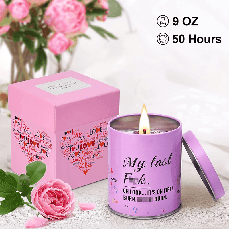 Valentines Day Gifts for Her Him Rosed Scented Candle Bday Anniversary BFF Gifts My Last Candle Funny Gifts for Her Gifts for Women Home & Garden > Decor > Seasonal & Holiday Decorations AWOWFUSH   