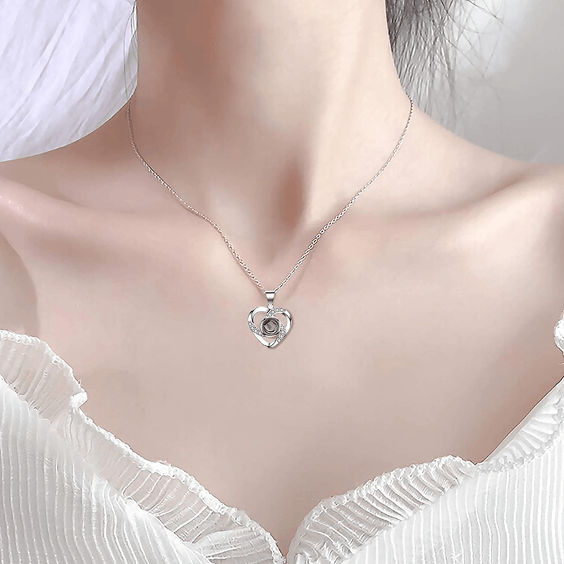 Valentines Day Gifts for Her Preserved Real Rose with Heart Love You 925 Sterling Silver Necklace in 100 Languages- Birthday Gifts for Women Wife Girlfriend Mom Grandma on Mothers Day/Anniversary Home & Garden > Decor > Seasonal & Holiday Decorations FilmHOO   