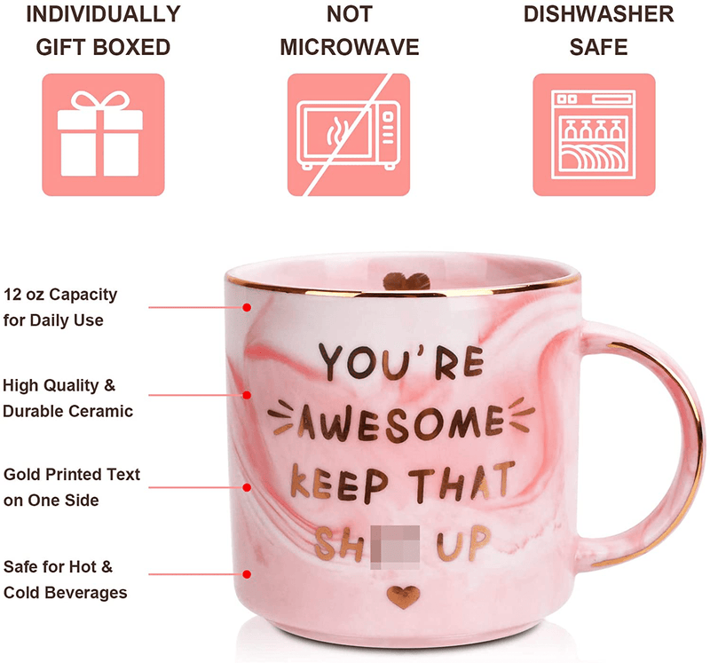 Valentines Day Gifts for Her Wife Girlfriend from Husband Boyfriend, 12 OZ Novelty Coffee Mug Mothers Day Anniversary Christmas Birthday Inspirational White Elephant Gifts for Women Mom Grandma Sister Home & Garden > Kitchen & Dining > Tableware > Drinkware RioGree   