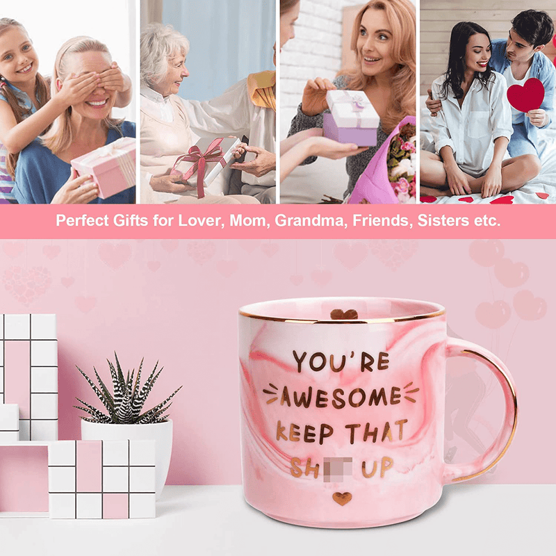 Valentines Day Gifts for Her Wife Girlfriend from Husband Boyfriend, 12 OZ Novelty Coffee Mug Mothers Day Anniversary Christmas Birthday Inspirational White Elephant Gifts for Women Mom Grandma Sister