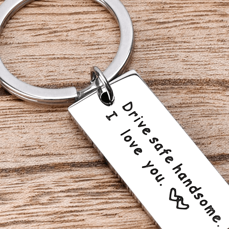 Valentines Day Gifts for Him Boyfriend Husband from Wife , Drive Safe Handsome Keychain Mens Valentines Gifts for Trucker Fathers Day Birthday Anniversary Christmas Gift for Men Dad Home & Garden > Decor > Seasonal & Holiday Decorations Jemo   