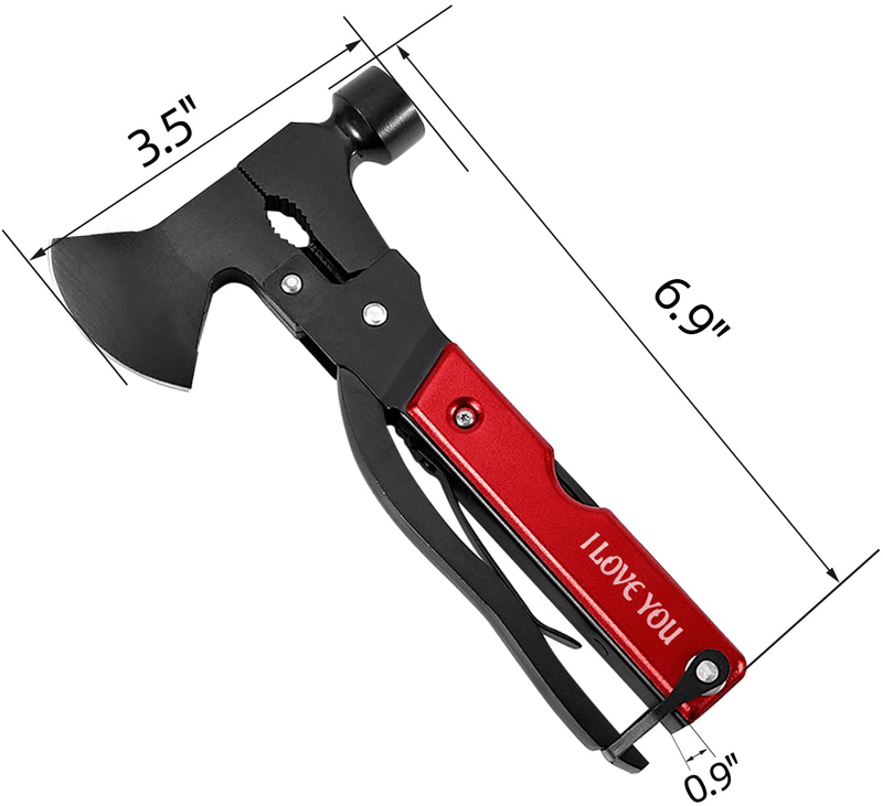 Valentines Day Gifts for Him, Unique Birthday Gifts for Men Boyfriend Husband Dad Grandpa, Multitool Camping Accessories 14 in 1 Hatchet with Knife Axe Hammer Father Day/Anniversary/Christmas Gifts