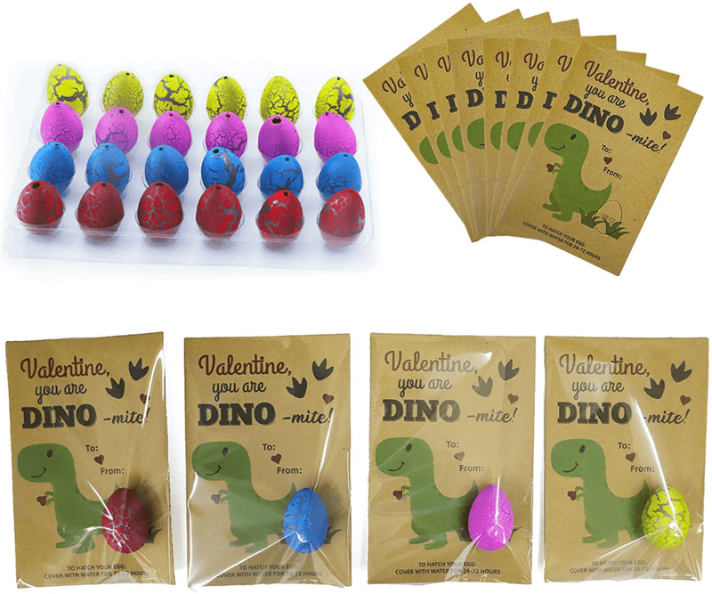 Valentines Day Gifts for Kids - 24 Pack Dinosaur Egg Hatching Card Bulk - Funny Dino Valentine Exchange Cards for Boys Girls Toddler School Class Classroom Party Favors Home & Garden > Decor > Seasonal & Holiday Decorations Y_Bong   
