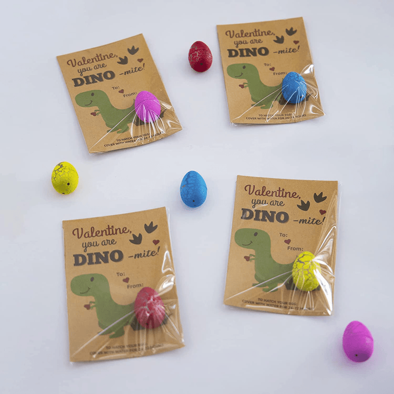 Valentines Day Gifts for Kids - 24 Pack Dinosaur Egg Hatching Card Bulk - Funny Dino Valentine Exchange Cards for Boys Girls Toddler School Class Classroom Party Favors