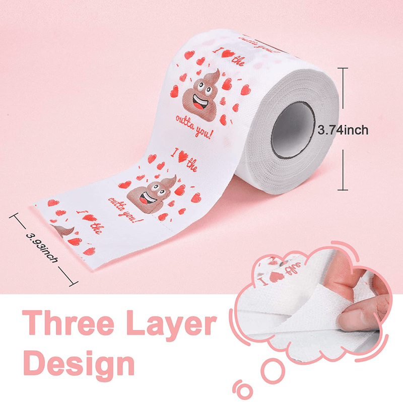 Valentines Day Gifts Novelty Toilet Paper,Valentines Day Gifts for Her/Him ,Valentine'S Day Decor for Party Supplies,Funny Gag Gift Idea for Men/Women Romantic Poop 3 Ply Tissue Paper on Anniversary