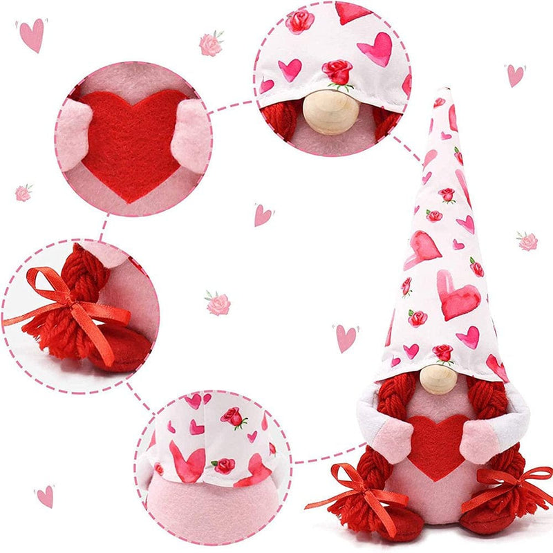 Valentines Day Gnome Plush Doll Decorations, Mr and Mrs Handmade Cloth Doll Plush Gnomes for Valentine'S Day Ornament, Valentine'S Present Home Decor Tabletop Figurines Home & Garden > Decor > Seasonal & Holiday Decorations Time Frame Camera Accessories   