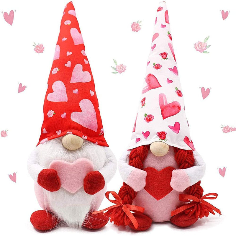Valentines Day Gnome Plush Doll Decorations, Mr and Mrs Handmade Cloth Doll Plush Gnomes for Valentine'S Day Ornament, Valentine'S Present Home Decor Tabletop Figurines Home & Garden > Decor > Seasonal & Holiday Decorations Time Frame Camera Accessories 2PCGirl  