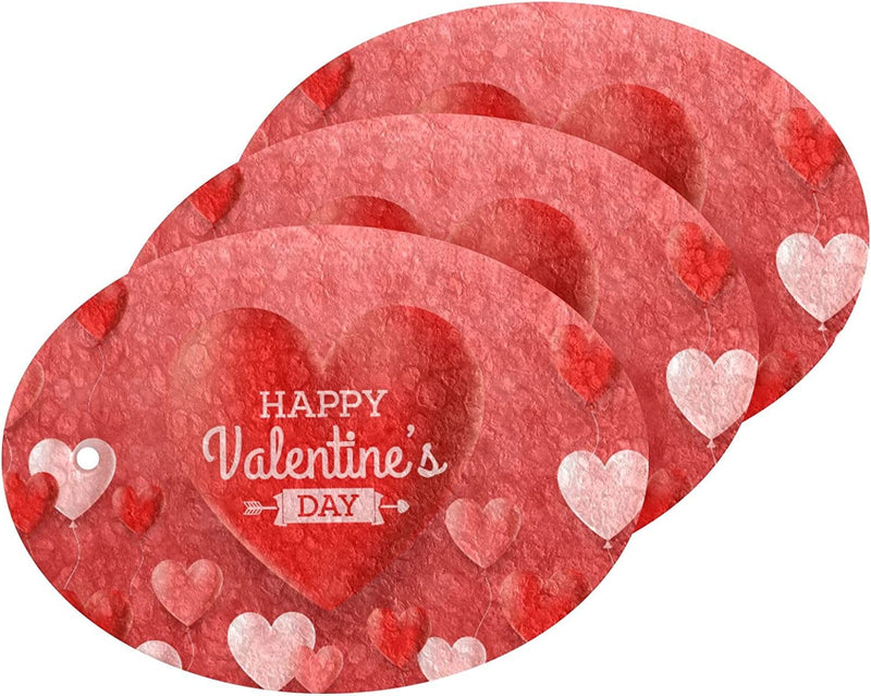 Valentines Day Hearts Balloon Kitchen Sponges Pink Red Love Romantic Cleaning Dish Sponges Non-Scratch Natural Scrubber Sponge for Kitchen Bathroom Cars, Pack of 3 Home & Garden > Household Supplies > Household Cleaning Supplies Eionryn   