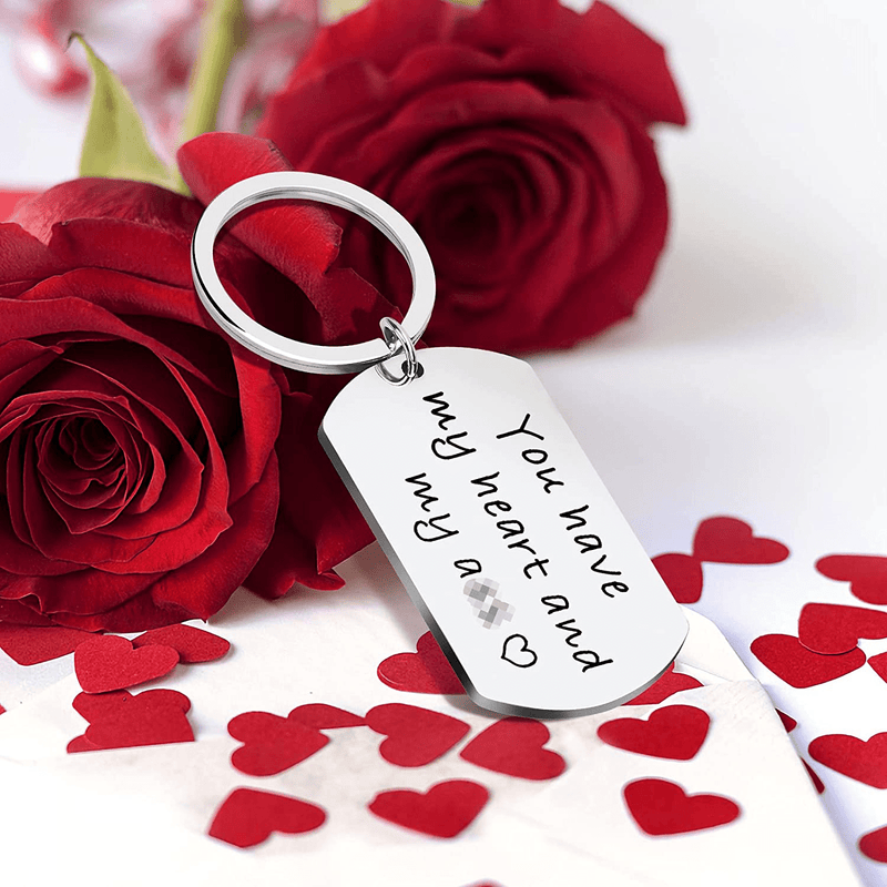 Valentines Day Keychain Gifts for Husband Boyfriend from Girlfriend Wife, Funny Keychain Gifts for Valentines Day Wedding Anniversary Birthday, Couple Pendent Keyring Gifts for Women Men Her Him