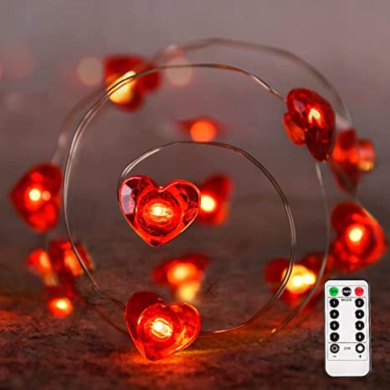 Valentines Day Lights Decorations Love Heart Led Light String for Wedding Anniversary Dating Party Valentines Day Gift Bedroom Decor, Indoor Outdoor Decor