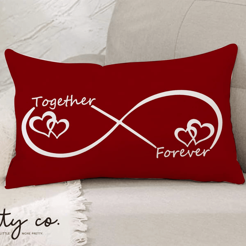Valentines Day Pillow Covers 12X20 Rorever Together for Birthday Gifts Throw Pillow Cover Decorations Outdoor for Home Decor Home & Garden > Decor > Seasonal & Holiday Decorations JXZYGMD   