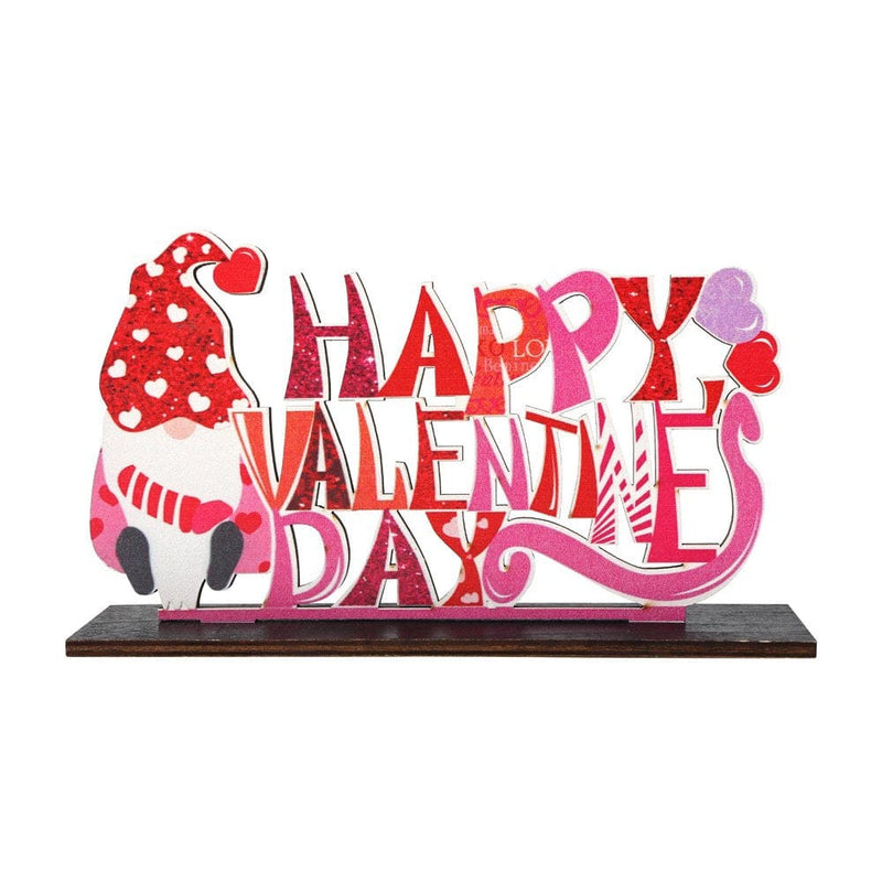 Valentines Day Wooden Table Top Decor Love You More Wood Block Sign Decoration Rustic Heart Design Happy Valentines Cute Tabletop Home & Garden > Decor > Seasonal & Holiday Decorations Sunisery   