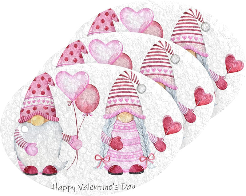 Valentines Gnomes Pink Balloons Kitchen Sponges Love Hearts Flowers Cleaning Dish Sponges Non-Scratch Natural Scrubber Sponge for Kitchen Bathroom Cars, Pack of 3 Home & Garden > Household Supplies > Household Cleaning Supplies Eionryn   
