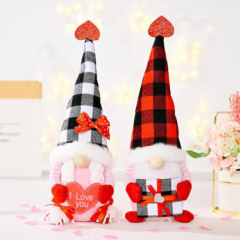 Valentines Gnomes Plush Decorations - Valentines Day Mr & Mrs Handmade Swedish Tomte Decor - Valentines Home Table Elf Gnomes Decor Ornaments -Sweet Valentines Gift