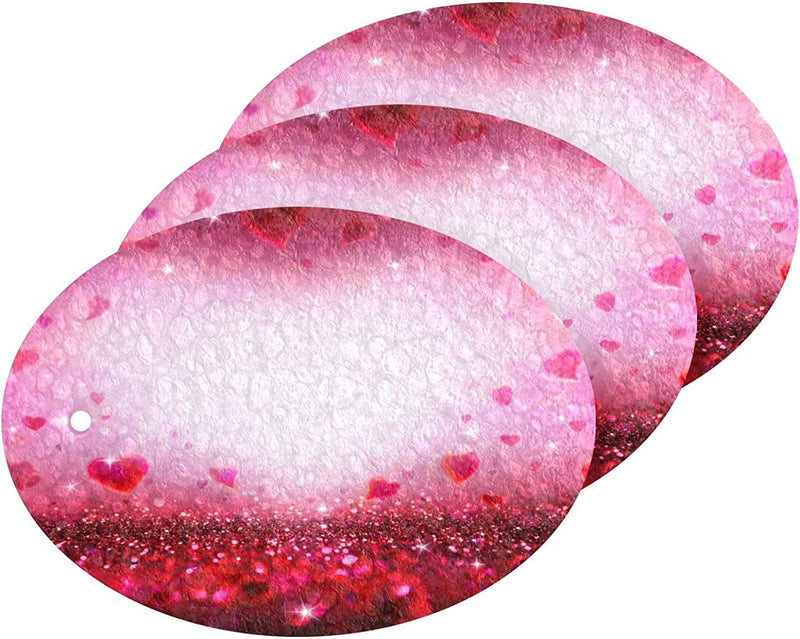 Valentines Hearts Pink Kitchen Sponges Red Love Romantic Cleaning Dish Sponges Non-Scratch Natural Scrubber Sponge for Kitchen Bathroom Cars, Pack of 3 Home & Garden > Household Supplies > Household Cleaning Supplies Eionryn   