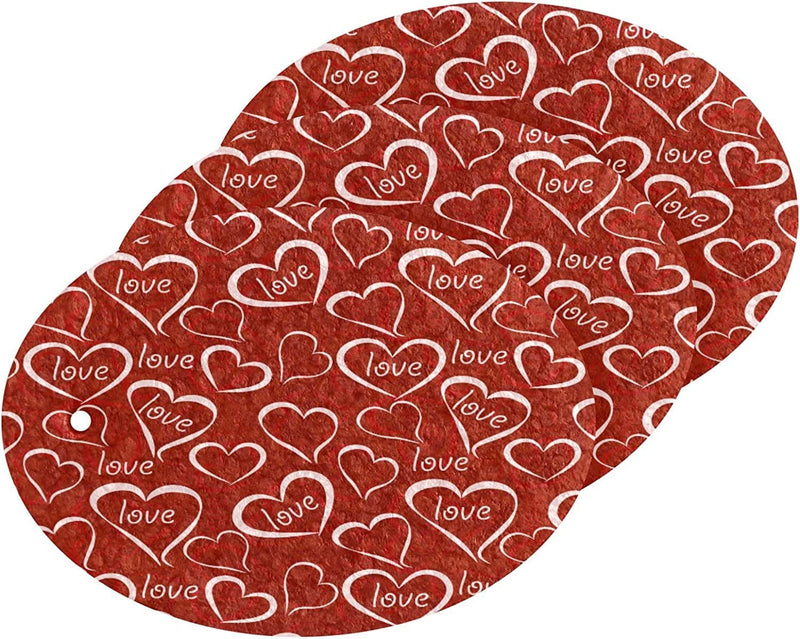 Valentines Love Hearts Kitchen Sponges Romantic Red Pattern Cleaning Dish Sponges Non-Scratch Natural Scrubber Sponge for Kitchen Bathroom Cars, Pack of 3 Home & Garden > Household Supplies > Household Cleaning Supplies Eionryn   