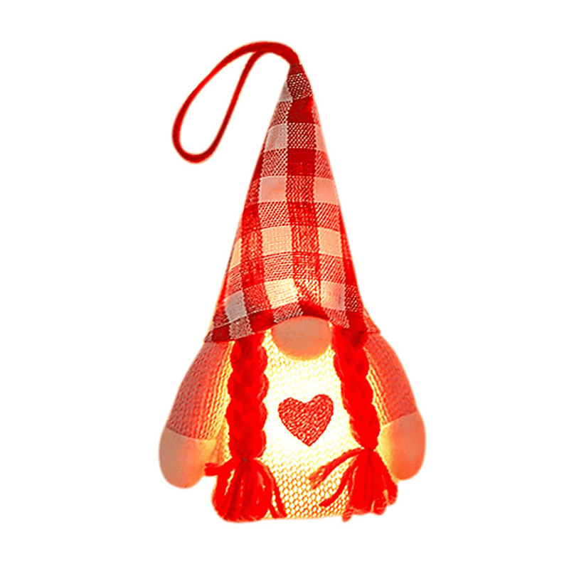 Valentines Plush Gnome Gifts Valentine'S Day Gnomes LED Light Doll 1Pc, Handmade Gnome Ornaments, Home Decorations Faceless Doll, for Holiday Home Room Table Desktop Office Decor (C-1) Home & Garden > Decor > Seasonal & Holiday Decorations vhshppy A-1  
