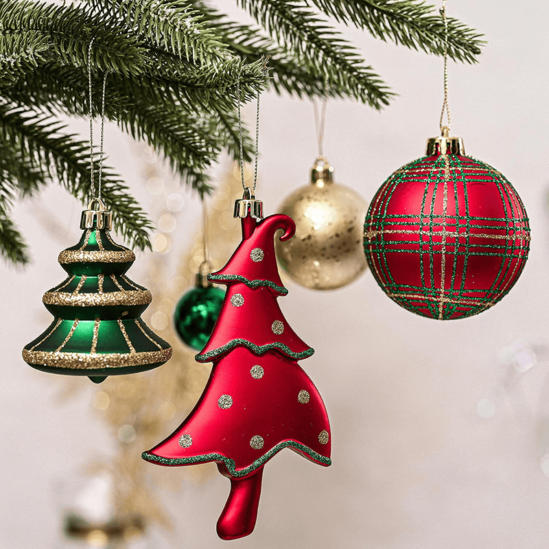 Valery Madelyn 155ct Traditional Red Green Gold Christmas Ball Ornaments Decor, Shatterproof Christmas Tree Ornaments for Xmas Decoration Home & Garden > Decor > Seasonal & Holiday Decorations& Garden > Decor > Seasonal & Holiday Decorations Valery Madelyn   