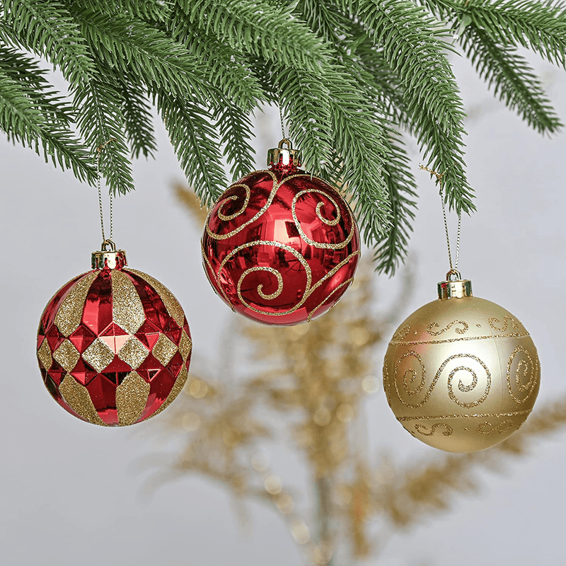 Valery Madelyn 16ct 80mm Luxury Red and Gold Christmas Ball Ornaments Decor, Shatterproof Christmas Tree Ornaments for Xmas Decoration Home & Garden > Decor > Seasonal & Holiday Decorations& Garden > Decor > Seasonal & Holiday Decorations Valery Madelyn   