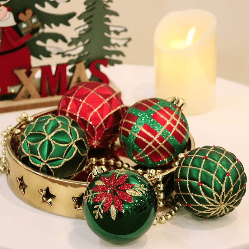 Valery Madelyn 16ct 80mm Traditional Red Green and Gold Christmas Ball Ornaments Decor, Shatterproof Christmas Tree Ornaments for Xmas Decoration Home & Garden > Decor > Seasonal & Holiday Decorations& Garden > Decor > Seasonal & Holiday Decorations Valery Madelyn   