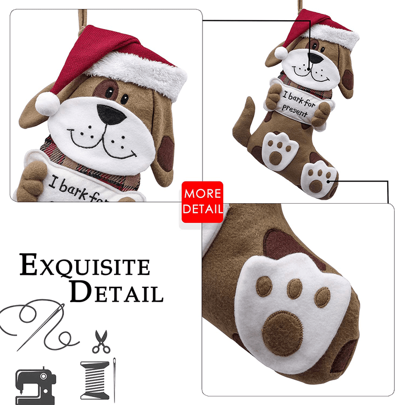 Valery Madelyn 21 Inch Large Joyful Pet Christmas Stockings Decorations Personalized Hanging Ornamnets with 3D Puppy Dog and Christmas Hat for Xmas Gifts (Pet Collection) Home & Garden > Decor > Seasonal & Holiday Decorations& Garden > Decor > Seasonal & Holiday Decorations Valery Madelyn   