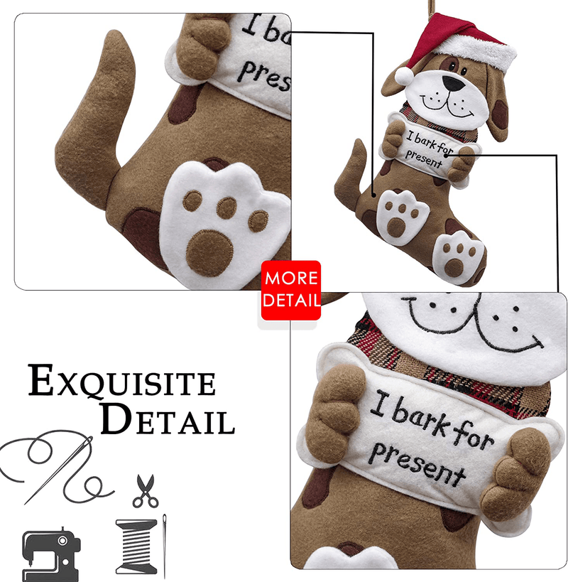Valery Madelyn 21 Inch Large Joyful Pet Christmas Stockings Decorations Personalized Hanging Ornamnets with 3D Puppy Dog and Christmas Hat for Xmas Gifts (Pet Collection) Home & Garden > Decor > Seasonal & Holiday Decorations& Garden > Decor > Seasonal & Holiday Decorations Valery Madelyn   