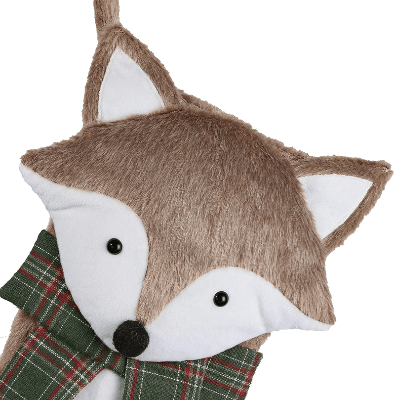 Valery Madelyn 21 Inch Large Woodland 3D Fox Christmas Stockings Decorations Personalized Hanging Ornamnets with Faux Fur and Plaid Scarf for Xmas Gifts Home & Garden > Decor > Seasonal & Holiday Decorations& Garden > Decor > Seasonal & Holiday Decorations Valery Madelyn   